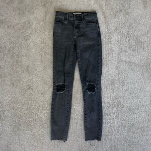 PacSun High Rise Black Distressed Denim Ankle Jean Jeggings